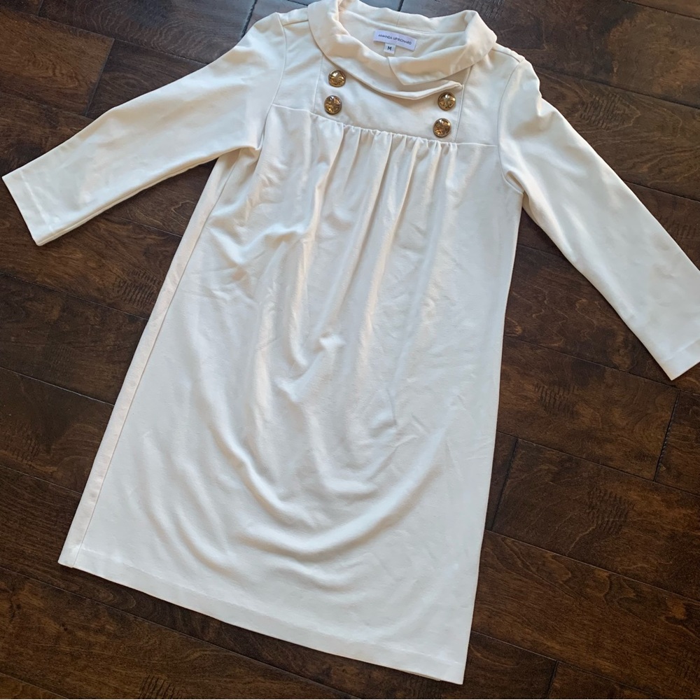 {Amanda Uprichard} Vintage 60s Inspired Cream Colored Dress Size Medium